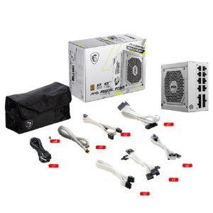 MSI MAG A850GL PCIE5 WHITE 850W Up to 90% (80 Plus Gold) ATX Power Supply Unit