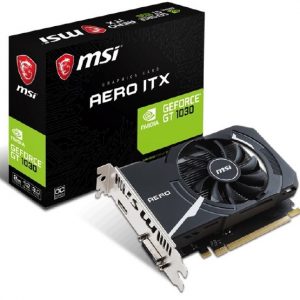 MSI GeForce GT 1030 AERO ITX 2GD4 OC (Boost: 1430MHz), 4GB GDDR4 (2100MHz), PCI-E 3.0, DVI-D, HDMI 2.0b, Small Form Factor