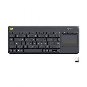 Logitech Wireless Touch Keyboard K400 Plus Black, HTPC keyboard for PC connected TV's