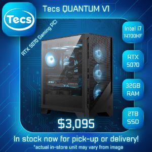 TECS QUANTUM V1 GAMING PC - Intel i7 14700KF - RTX 5070 12GB - B760 MB - 32GB DDR5 6000MHz RAM - 2TB NVMe Gen4 SSD - 850W Gold PSU - MSI Forge 320R Case - Windows 11 Home