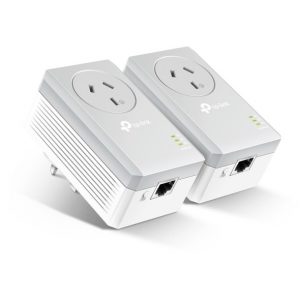 TP-Link TL-PA4010PKIT AV600 Powerline Adapter with AC Pass Through Starter Kit 600Mbps HomePlug AV 1x100Mbps LAN Power Socket 300m ~TL-PA4016P KIT