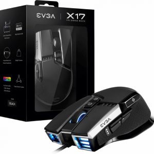 EVGA X17 Gaming Mouse, Wired, Black, Customizable, 16,000 DPI, 5 Profiles, 10 Buttons, Ergonomic 903-W1-17BK-K3