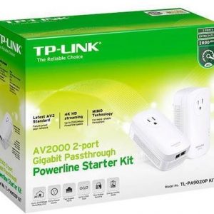 TP-LINK PA9020P AV2000 2-Port Gigabit Passthrough Powerline Starter Kit - TL-PA9020PKIT