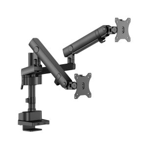 INFINITY Black Dual Screen Pole-Mounted Heavy-Duty Mechanical Spring Monitor Arm support 17â€-40â€, up to 12kg