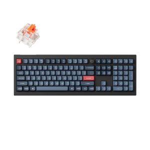 Keychron V6 Max QMK/VIA Wireless Custom Mechanical Keyboard Fully Assembled Knob (Carbon Black) (Red Switch)