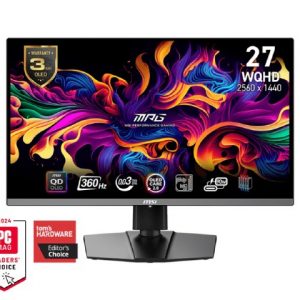 Ex-Display: MSI MPG 271QRX QD-OLED Gaming Monitor - 26.5", 2560 x 1440 WQHD, 360Hz, 0.03ms, QD-OLED