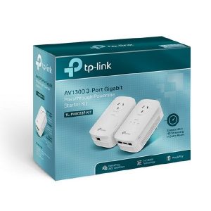 TP-Link TL-PA8033P KIT AV1300 3-Port Gigabit Passthrough Powerline Starter Kit
