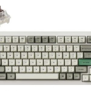 Keychron Q1 MAX QMK 75% Wireless Custom Hot-Swappable Mechanical Keyboard Gateron Jupiter Brown with Knob (Shell White)