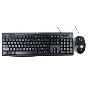 LOGITECH MK200 - Media Combo - Retail Wired USB Keyboard and Mouse - 920-002693 (Instant media and Internet Keys, Spill-resistant design)