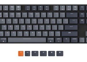 Keychron K1v5 SE Low-Profile Bluetooth Keyboard White Backlit Hot-Swappable Optical Switch 87 Keys Wireless Keyboard (Banana Switch)
