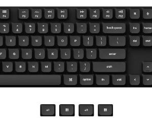 Keychron K5 SE Low-Profile Bluetooth Keyboard White Backlit Gateron Mechanical Wireless Keyboard (LSA Black Keycap) (Brown Switch)