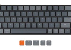 Keychron K7 Bluetooth Keyboard 68 Key Low Profile Hot-Swappable Optical Switch RGB Backlit Wireless Keyboard (Blue Switch)