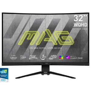MSI MAG 325CQRXF - 31.5" Rapid VA, 2560 x 1440 WQHD, 240Hz, 1ms, Adaptive-Sync