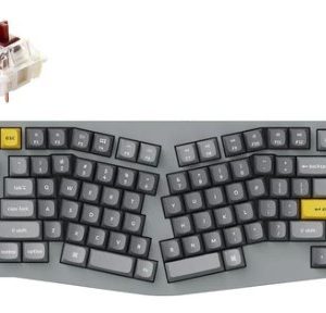 Keychron Q10 Alice Layout 75% QMK Custom Hot-Swap Gateron Full Assembled Mechanical Keyboard Knob Version (Grey) (Brown Switch) (Q10-N3)