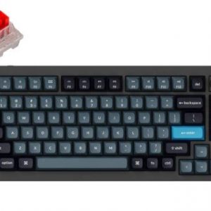 Keychron Q1 Pro QMK 75% Wireless Custom Hot-Swappable Mechanical Keyboard K Pro Red Switch with Knob (Black) (Q1P-M1)