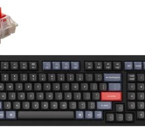 Keychron Q5 QMK 1800 Compact Custom Hot-Swappable Gateron Full Assembled Mechanical Keyboard Knob Version (Black) (Red Switch) (Q5-M1)