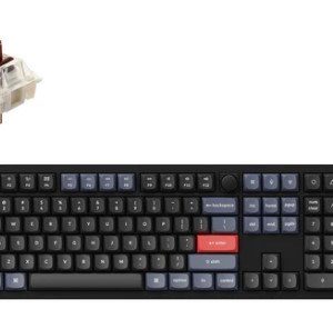 Keychron Q6 QMK 100% Custom Hot-Swappable Gateron Full Assembled Mechanical Keyboard Knob Version (Black) (Brown Switch) (Q6-M3Z)