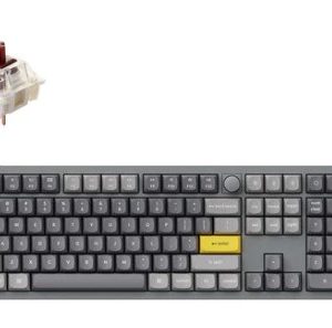 Keychron Q6 QMK 100% Custom Hot-Swappable Gateron Full Assembled Mechanical Keyboard Knob Version (Grey) (Brown Switch) (Q6-N3)