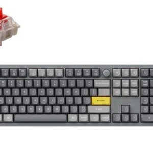 Keychron Q6 QMK 100% Custom Hot-Swappable Gateron Full Assembled Mechanical Keyboard Knob Version (Grey) (Red Switch) (Q6-N1)