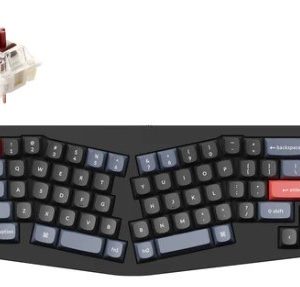 Keychron Q8 Alice Layout QMK Custom Hot-Swappable Gateron Full Assembled Mechanical Keyboard Knob Version (Black) (Brown Switch) (Q8-M3)