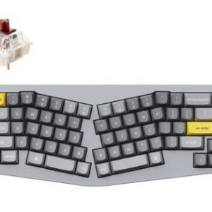 Keychron Q8 Alice Layout QMK Custom Hot-Swappable Gateron Full Assembled Mechanical Keyboard Knob Version (Grey) (Brown Switch) (Q8-M3)