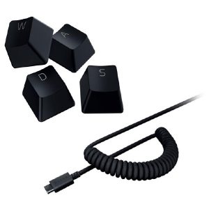 Razer PBT Keycap + Coiled Cable Upgrade SetÂ - Classic Black