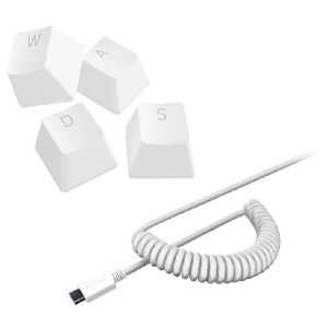Razer PBT Keycap + Coiled Cable Upgrade SetÂ - Mercury White