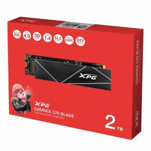 ADATA XPG GAMMIX S70 BLADE 2TB - PCIe Gen4 x4 M.2 2280 read/write speeds up to 7400/6800 - AGAMMIXS70B-2T-CS