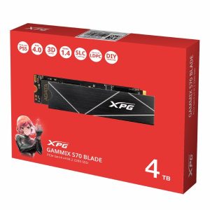 ADATA XPG GAMMIX S70 BLADE 4TB - PCIe Gen4 x4 M.2 2280 read/write speeds up to 7400/6800 - AGAMMIXS70B-4T-CS