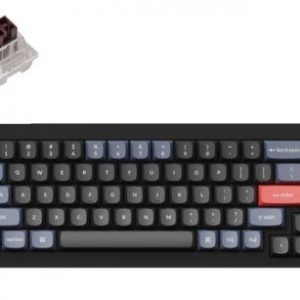 Keychron V2 QMK 65% Custom Hot-Swappable Fully Assembled Mechanical Keyboard Knob Version (Carbon Black) (Brown Switch) (V2-D3)