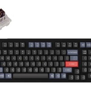 Keychron V5 QMK 1800 Compact Custom Hot-Swappable Mechanical Keyboard Knob Version (Carbon Black) (Brown Switch) (V5-D3)
