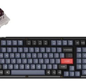 Keychron V5 QMK 1800 Compact Custom Hot-Swappable Mechanical Keyboard Knob Version (Frosted Black) (Brown Switch) (V5-C3)