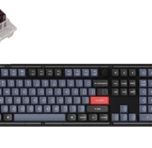 Keychron V6 QMK 100% Custom Hot-Swappable Fully Assembled Mechanical Keyboard Knob Version (Frosted Black) (Brown Switch) (V6-C3)