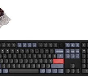 Keychron V6 QMK 100% Custom Hot-Swappable Fully Assembled Mechanical Keyboard Knob Version (Carbon Black) (Brown Switch) (V6-D3)